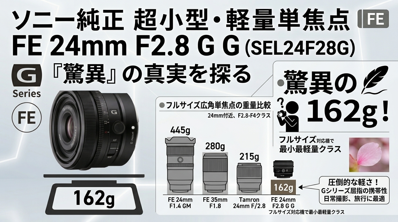 「歪曲はデジタル頼み」は妥協か？FE 24mm F2.8 Gが162gを選んだ納得の理由