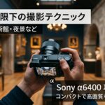 【α6400】フラッシュ禁止・三脚不可の特殊撮影を攻略！室内・イベント機材選びの最適解
