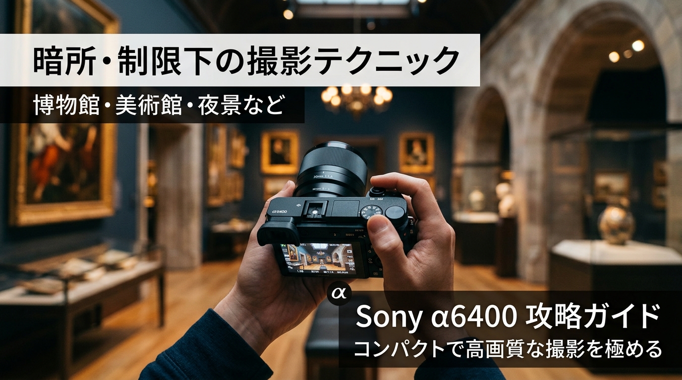【α6400】フラッシュ禁止・三脚不可の特殊撮影を攻略！室内・イベント機材選びの最適解